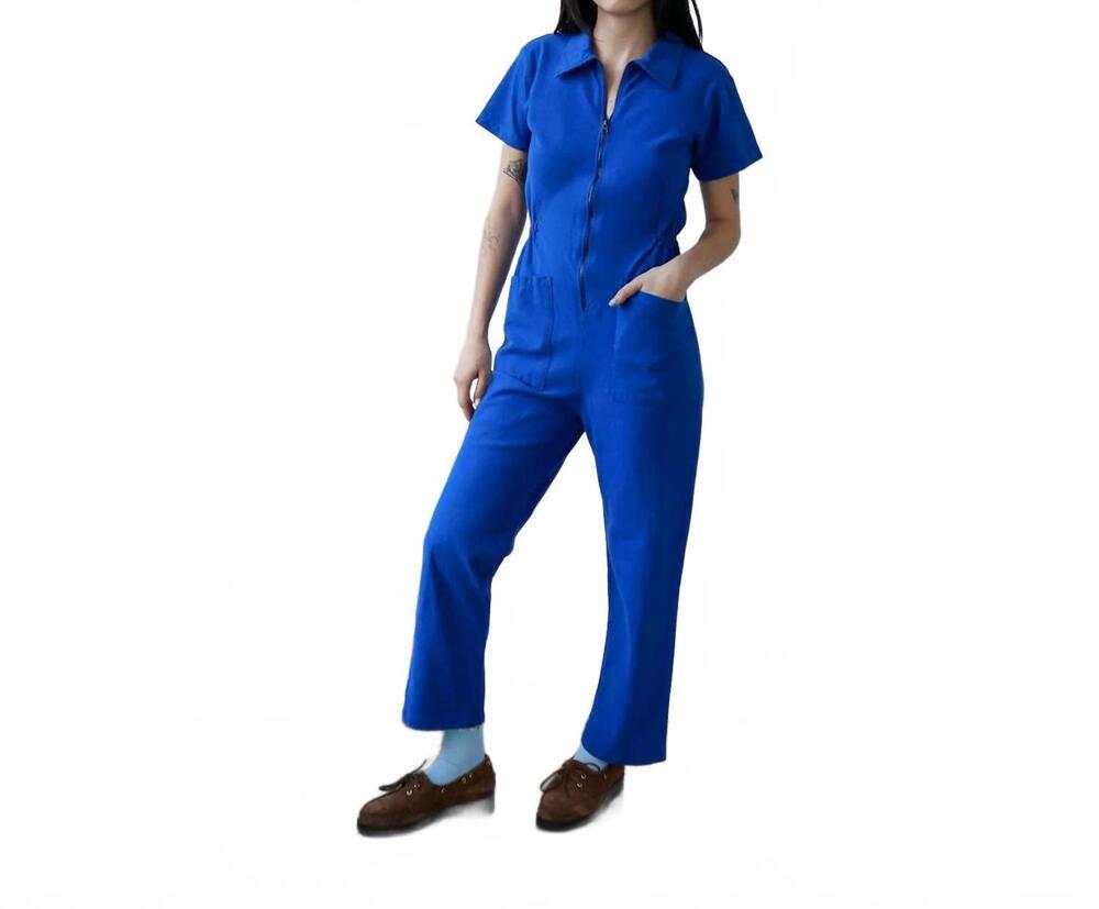 NEW NOBLE cotton utility suit in cobalt